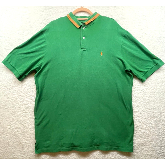 Ralph Lauren Polo Golf Shirt Mens XL Green New Albany Athletic Fit Pony Rugby - Picture 1 of 12